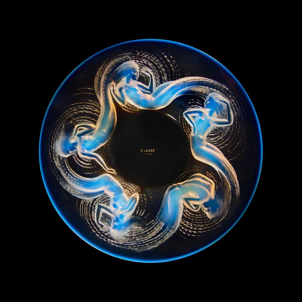 Appraisal: REN LALIQUE FRENCH - CALYPSO SHALLOW BOWL NO designed opalescentstencilled