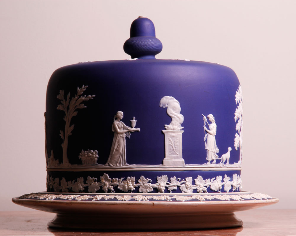 Appraisal: A - Jasperware Cheese Dome Large Jasperware blue and white