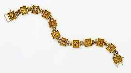 Appraisal: A ct gold zodiac bracelet length approximately cm gms