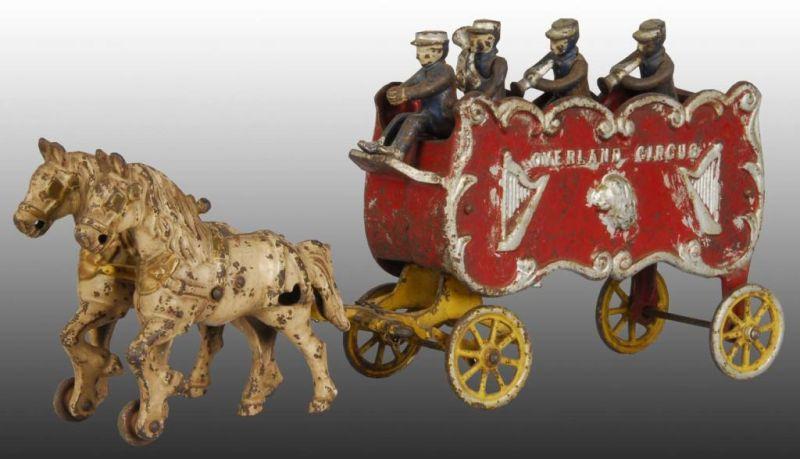 Appraisal: Cast Iron Kenton Overland Circus Band Wagon Toy Description Red