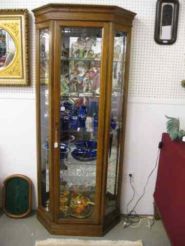 Appraisal: Display Cabinet mirrored back lighting glass shelves '' wide ''