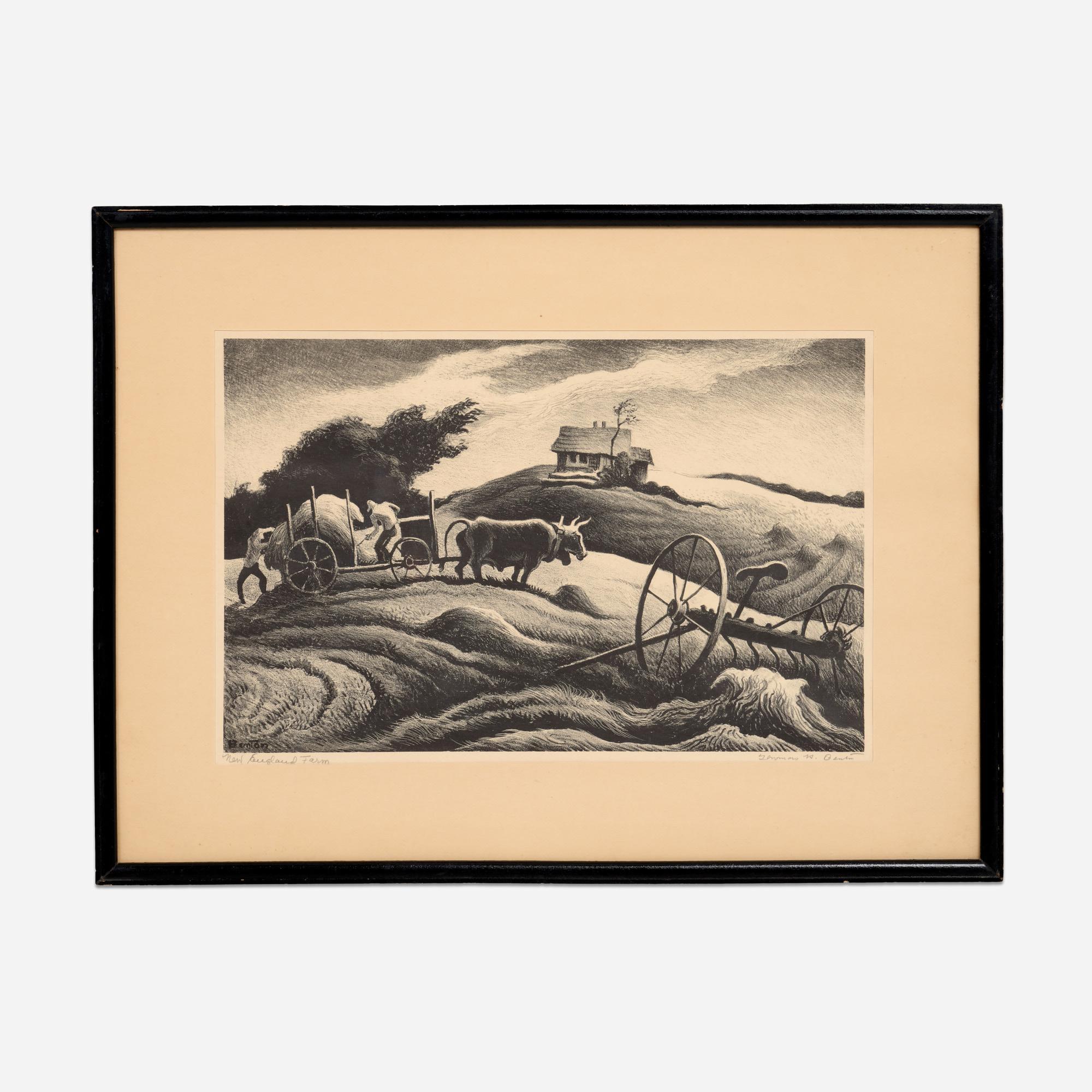 Appraisal: THOMAS HART BENTON NEW ENGLAND FARM LITHOGRAPH Thomas Hart Benton