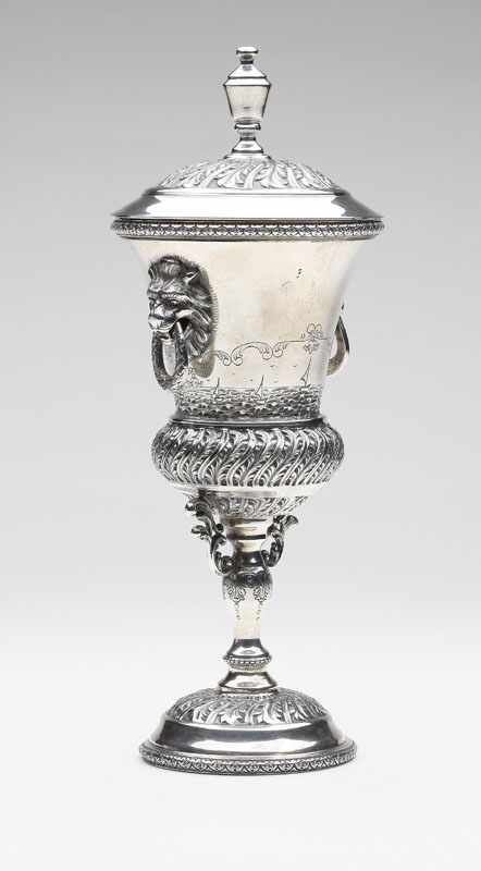 Appraisal: A Portuguese silver footed covered cup th century Porto standard