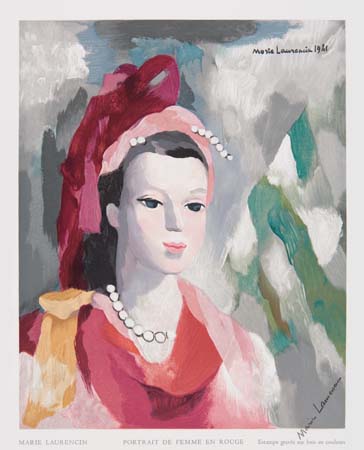 Appraisal: MARIE LAURENCIN after Portrait de Femme en rouge Color wood