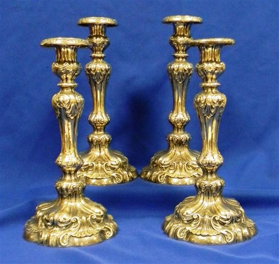 Appraisal: STERLING SILVER Set of four Gorham candlesticks weighted marked on