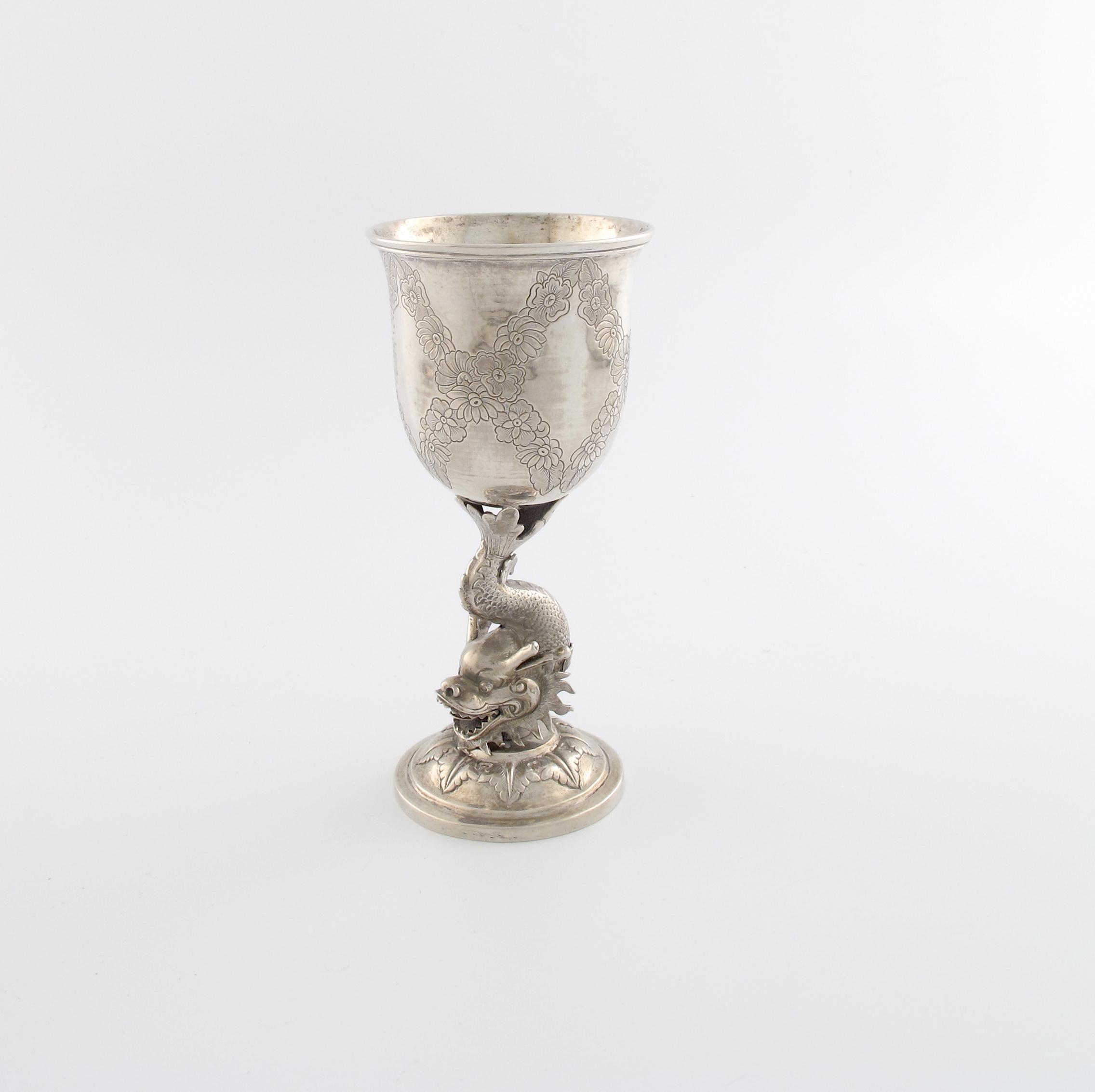 Appraisal: A th century Chinese silver goblet