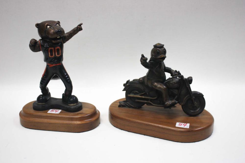 Appraisal: TWO ALISON BROWN CASWELL OREGON B BRONZE SCULPTURES Win the