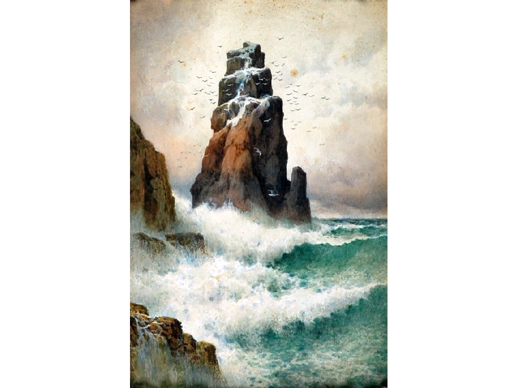 Appraisal: ARTHUR SUKER b WATERCOLOUR Rocky coastal seascape signed with initials