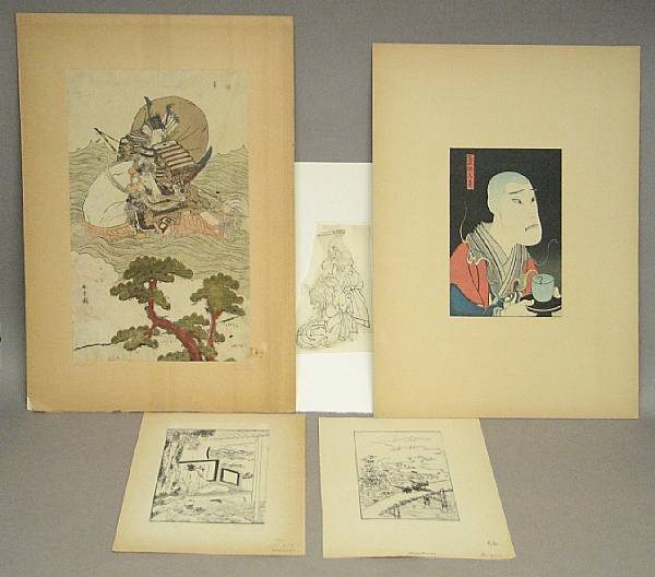 Appraisal: Various Japanese artists A group of six woodblock prints Including