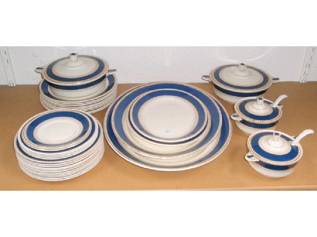 Appraisal: A Burleigh ware pottery dinner service with blue and gilt