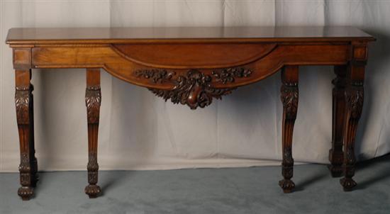 Appraisal: An Italian-style Walnut Console Table having a molded edge to