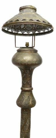 Appraisal: Moorish Revival brass floor lamp likely from Syria early th