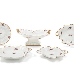 Appraisal: An English Porcelain Dessert Service th Century comprising plates and