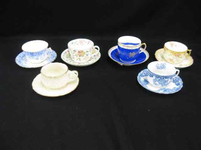 Appraisal: Collection of Different Cups Saucers including Minton Limoges Lenox Mustache