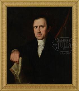 Appraisal: PORTRAIT BELIEVED TO BE LORD JOHN RUSSELL HOLDING THE SECOND