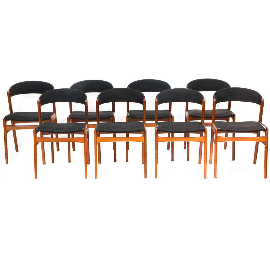 Appraisal: KAI KRISTIANSEN FOR KORUP STOLEFABRIK DINING CHAIRS SET OF EIGHT