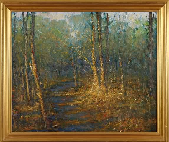 Appraisal: Path to the Forest Peace Valley acrylic on masonite x