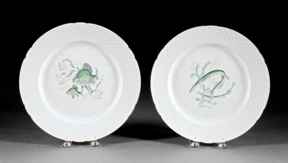 Appraisal: TWENTY-NINE CONTINENTAL PORCELAIN FISH PLATESTwenty-Nine Antique Continental Porcelain Fish Plates