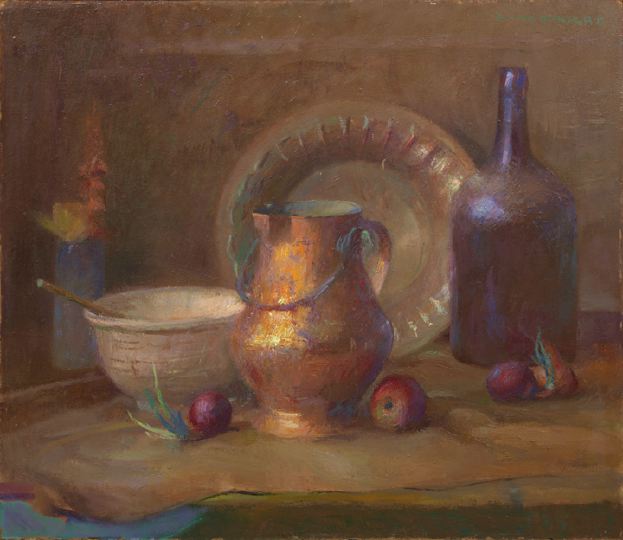 Appraisal: Henry Hensche German Louisiana - Still Life with Copper Pitcher