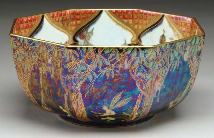 Appraisal: WEDGWOOD FAIRYLAND LUSTRE BOWL Beautiful octagon shaped bowl has outside