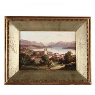 Appraisal: A Grand Tour Souvenir Painting of Lake Lucerne oil on