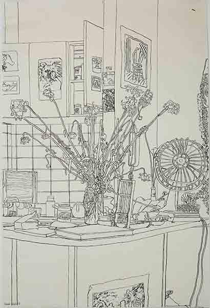 Appraisal: CRESSIDA CAMPBELL born Kitchen Still Life with Dry Flowers pen