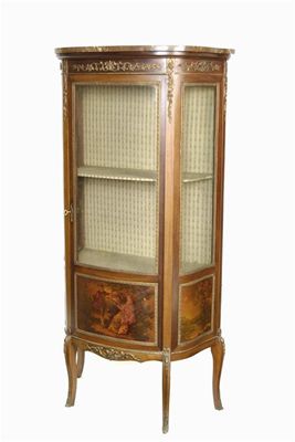 Appraisal: A French mahogany 'Vernis Martin' vitrine with gilt metal mounts