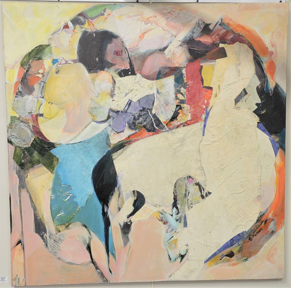 Appraisal: Estelle Pascoe American - Dancing Fantasy acrylic and collage oil