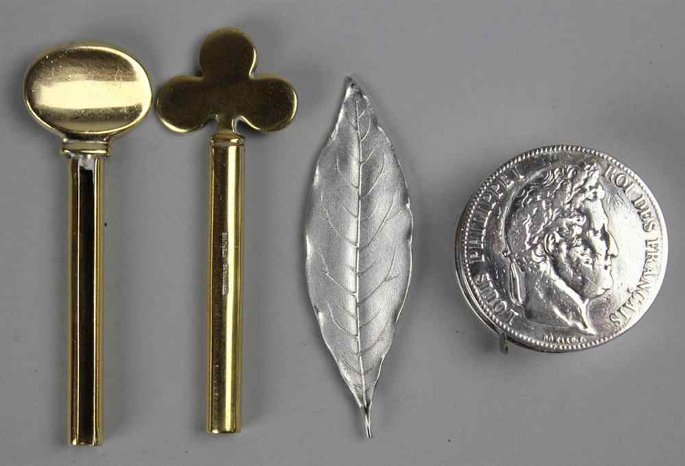 Appraisal: GROUP OF ECLECTIC SILVER ACCESSORIES including an Hermes tape measure