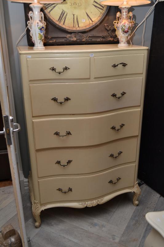 Appraisal: A CREAM PAINTED ITALIANATE TALLBOY A CREAM PAINTED ITALIANATE TALLBOY