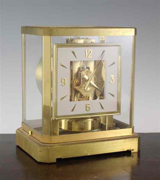 Appraisal: A Jaegar Le Coultre gilt brass Atmos clock with arabic