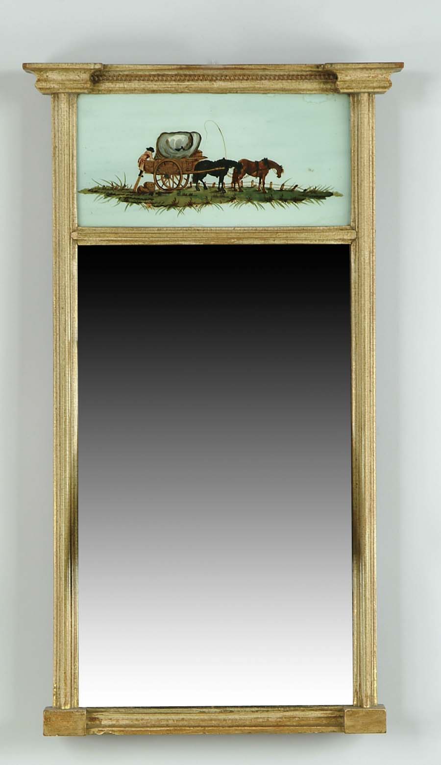 Appraisal: AMERICAN FEDERAL GILT WOOD AND EGLOMISE MIRROR BY JOHN DOGGETT