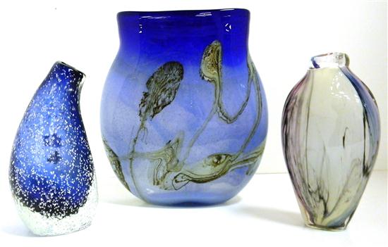 Appraisal: Three pieces of contemporary blown glass including a signed ''