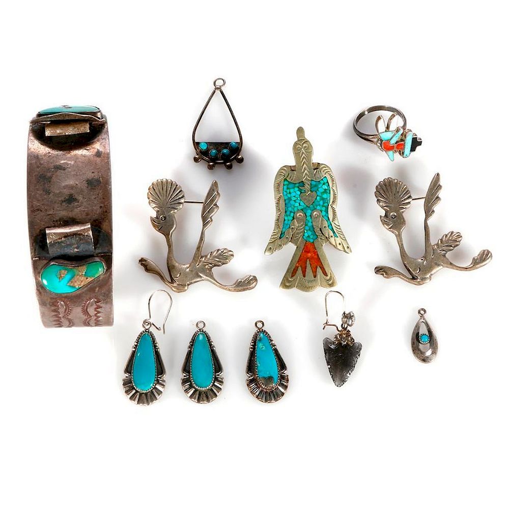 Appraisal: Old Pawn Southwest Jewelry Miscellaneous grouping of southwest jewelry including