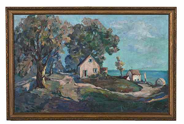 Appraisal: Impressionist New England Landscape American ca s Oil on canvas