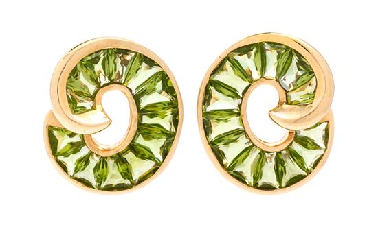 Appraisal: Sale Lot A Pair of Karat Yellow Gold and Peridot