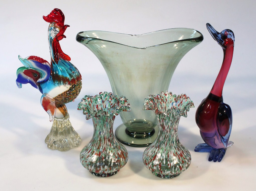 Appraisal: Various Murano and other studio glass to include a cockerel