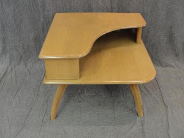 Appraisal: HEYWOOD WAKEFIELD Midcentury Corner Table Vintage tier table in great