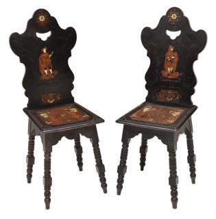 Appraisal: RENAISSANCE REVIVAL CHAIRS BONE INLAY LIONS lot of Renaissance Revival