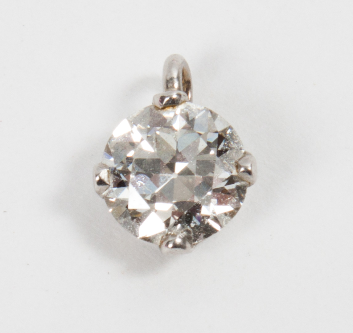 Appraisal: Diamond solitaire pendant round mine-cut diamond about ct in a