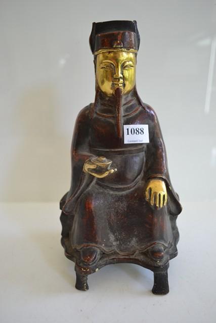 Appraisal: CHINESE GILDED BRONZE AND DEITY FIGURE