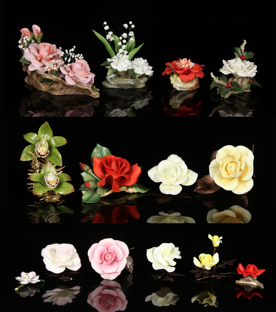 Appraisal: - Baum Lot of Flowers Porcelain Baum lot of fourteen