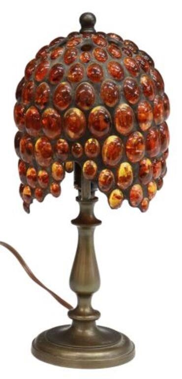 Appraisal: Art Nouveau style boudoir lamp late th c domed shade