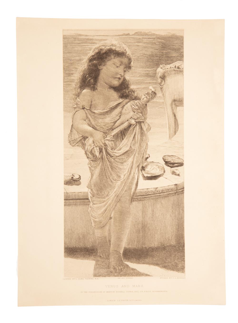 Appraisal: After Lawrence Alma-Tadema Dutch - Venus and Mars engraving printed