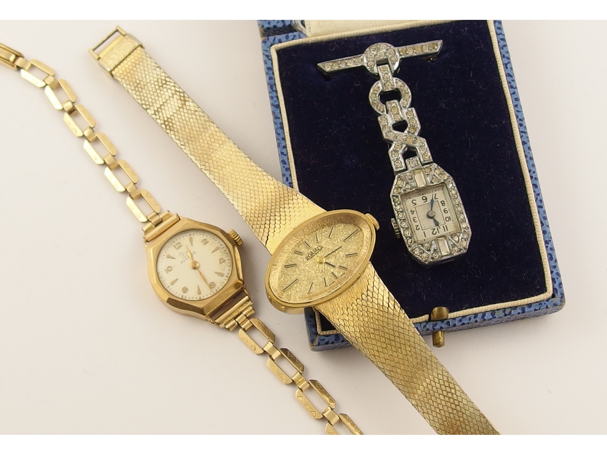 Appraisal: A ladies ct gold cased watch and two others