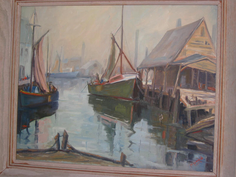 Appraisal: MYRA GERALD AMERICAN TH CENTURY MISTY HARBOR GLOUCESTER MASS oil