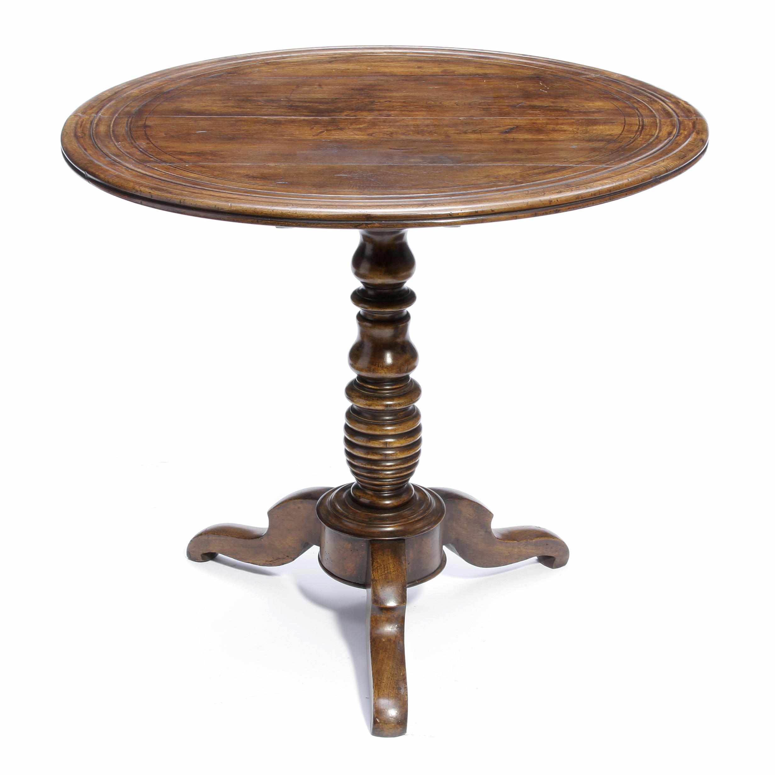 Appraisal: A Continental Neoclassical style mahogany tilt top occasional table height