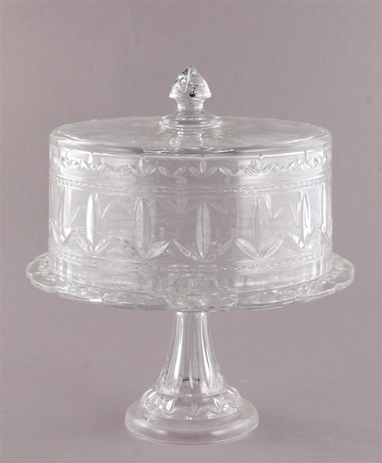 Appraisal: Bohemian crystal covered cake stand H Dia