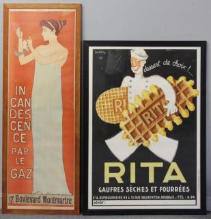 Appraisal: Two French Lithograph Advertising Posters Maurice Realier-Dumas French - Incandescence