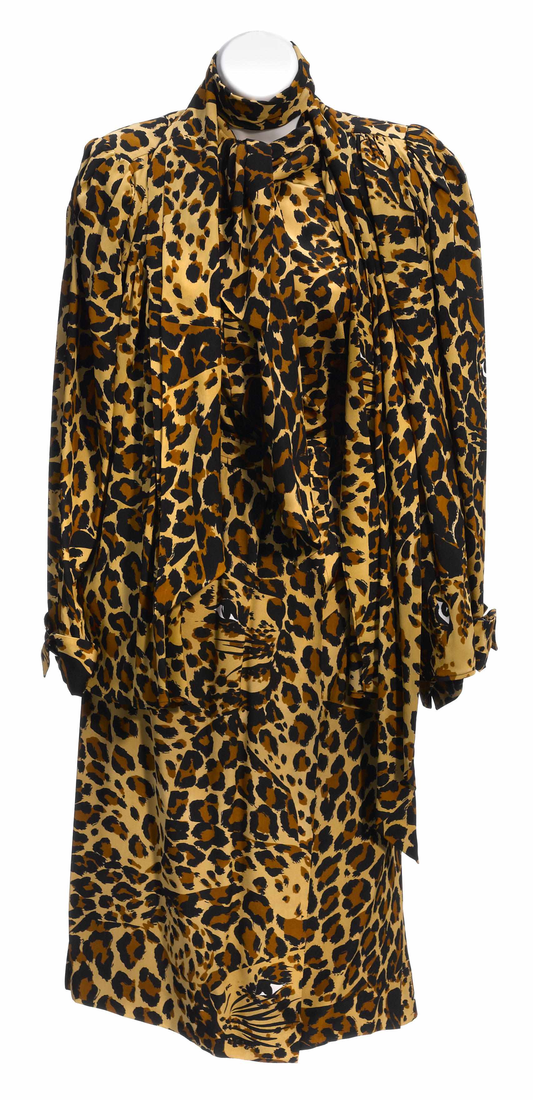 Appraisal: An Yves St Laurent leopard patterned silk blouse jacket and